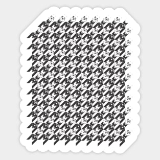 houndstooth skull black and white Sticker